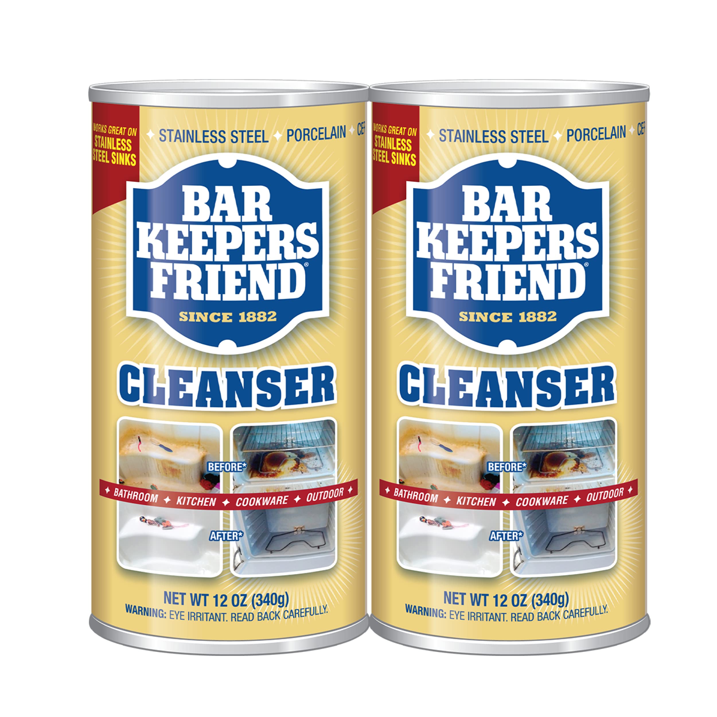 Product image of Bar Keepers Friend Powder Cleanser Multipurpose Cleaner Stain Remover for Bathroom Kitchen and Outdoor Use